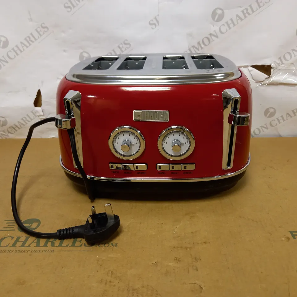 HADEN JERSEY RED TOASTER 4 SLICE – ELECTRIC STAINLESS STEEL TOASTER