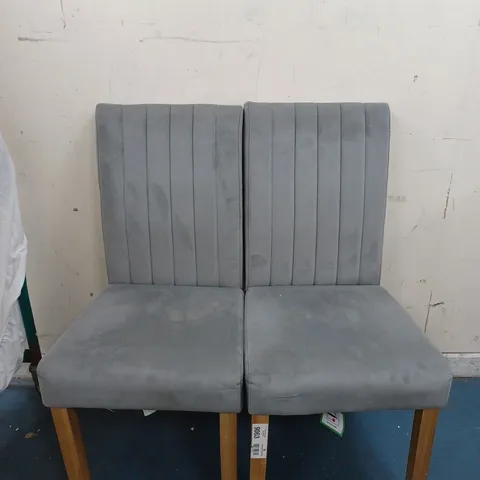 SET OF 2 GREY DINNING ROOM CHAIRS WITH PADDED SEAT & BACK - COLLECTION ONLY