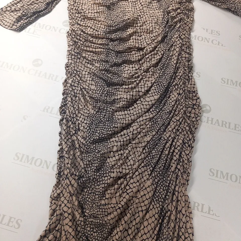 ALICE BY TEMPERLEY RAQUEL DRAPED DRESS NUDE MIX SIZE 12