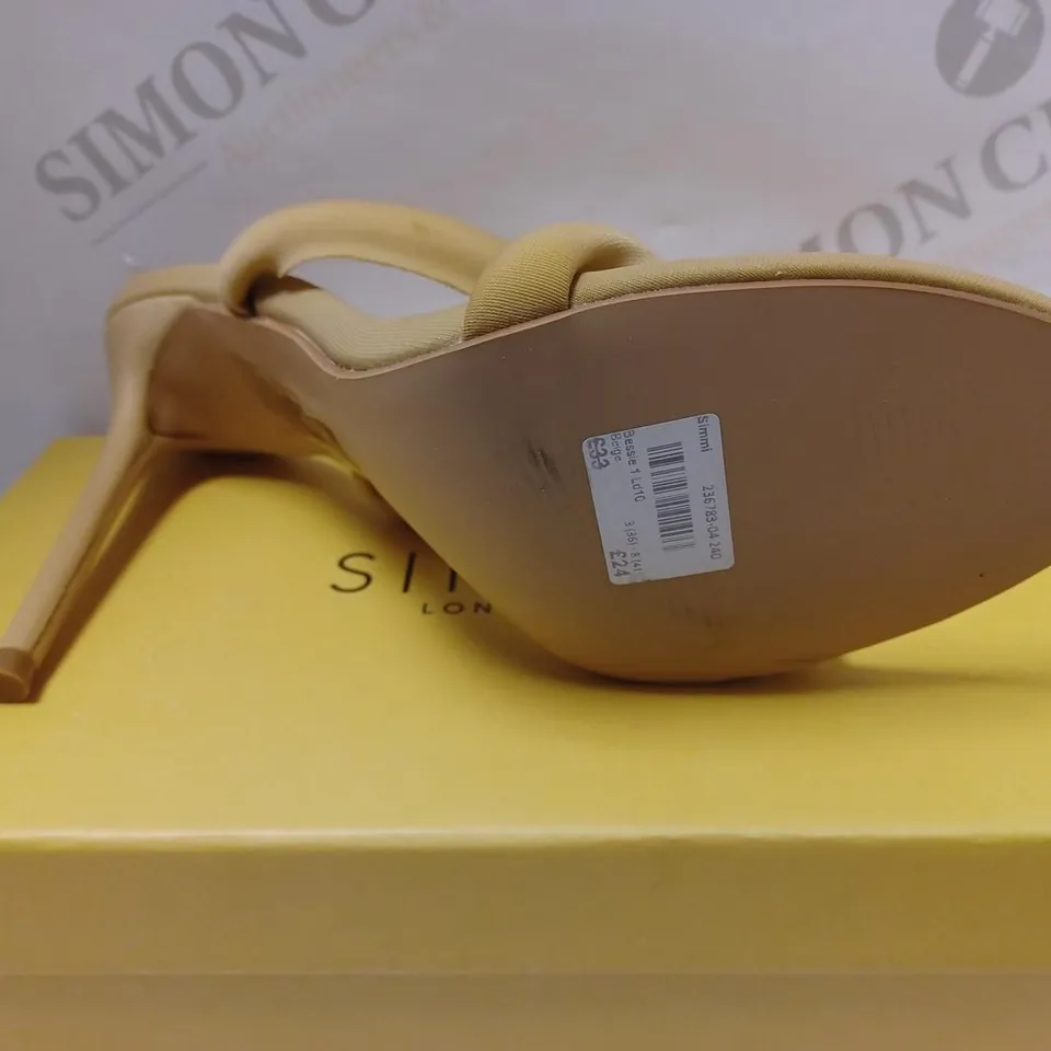 SIMMI BESSIE 1 HEELED SANDALS IN BEIGE - SIZE 4