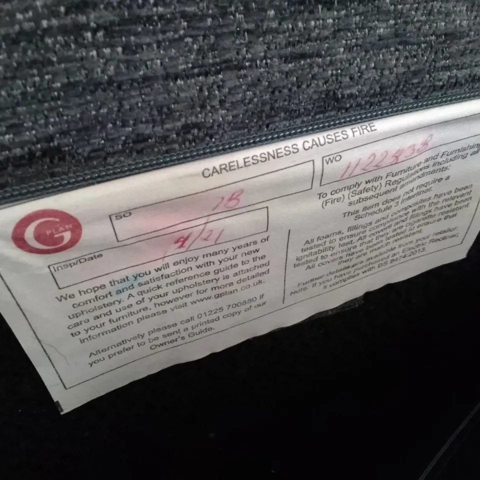 QUALITY DESIGNER G-PLAN STRATFORD MANUAL RECLINER CHAIR - LOOM SLATE FABRIC 