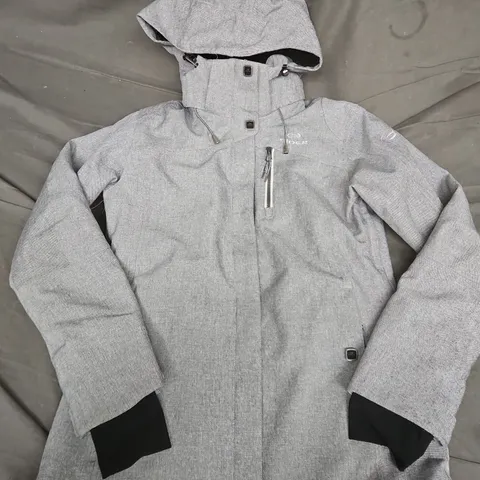 EIDER GREY HOODED SOFT SHELL JACKET - UK 10