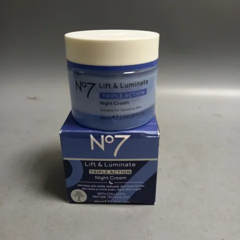 BOXED NO7 LIFT AND LUMINATE TRIPLE ACTION NIGHT CREAM 50ML