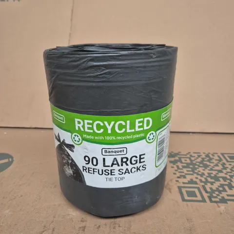 BANQUET 90 LARGE REFUSE SACKS BULK PACK – TIE TOP BIN LINERS