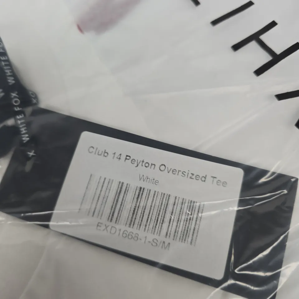 BAGGED WHITE FOX CLUB 14 PEYTON OVERSIZED TEE –  SIZE S/M