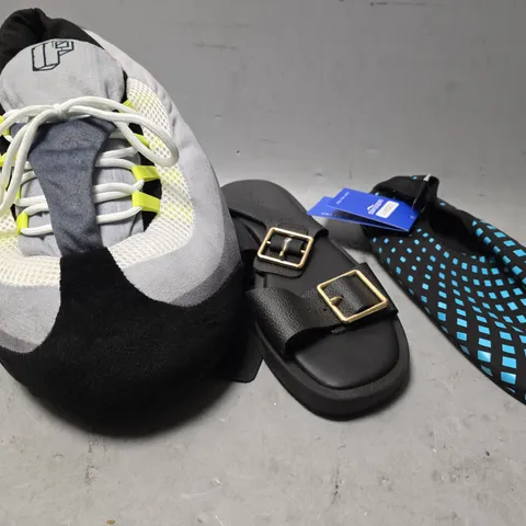 BOX OF APPROXIMATELY 6 PAIRS OF ASSORTED SHOES IN VARIOUS COLOUR, STYLES AND SIZES