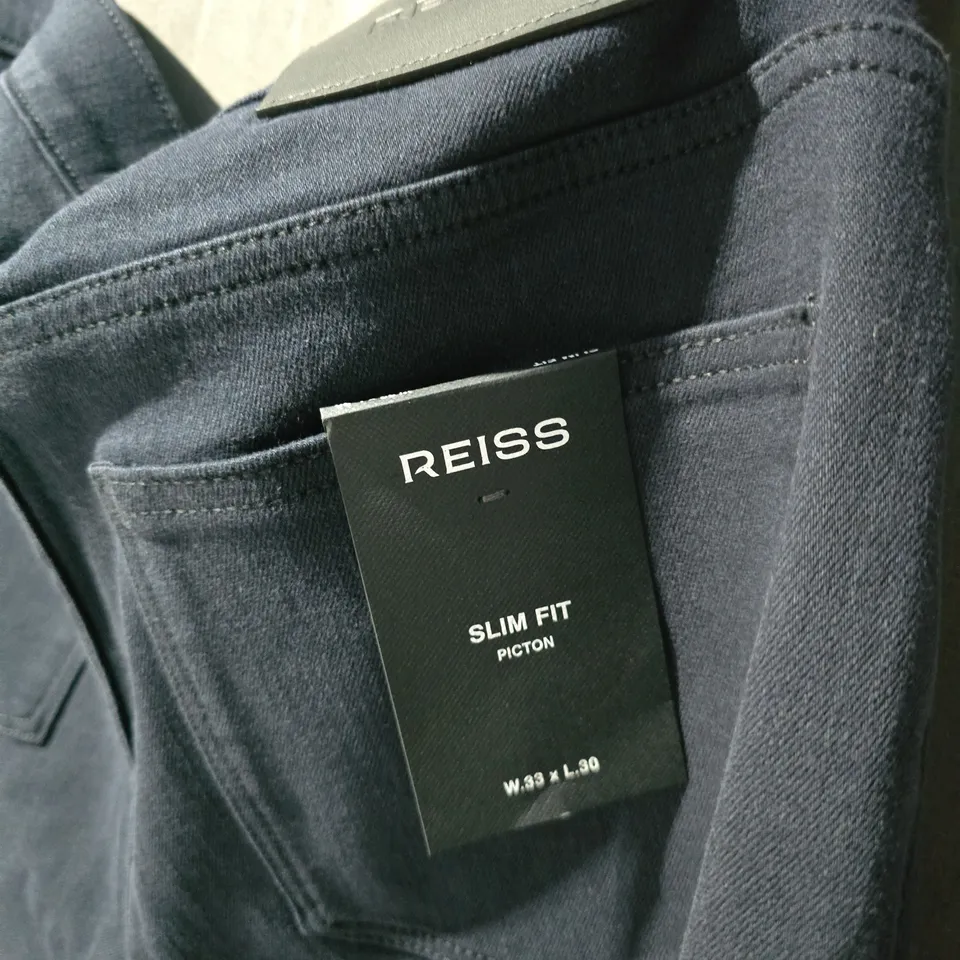 UK 33 REISS SLIM FIT PICTON TROUSERS – NAVY