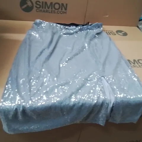 BOXED BRAND NEW APPROXIMATELY 35 JD WILLIAMS SEQUIN COLUMN SKIRT BLUE PRINT SIZE 22