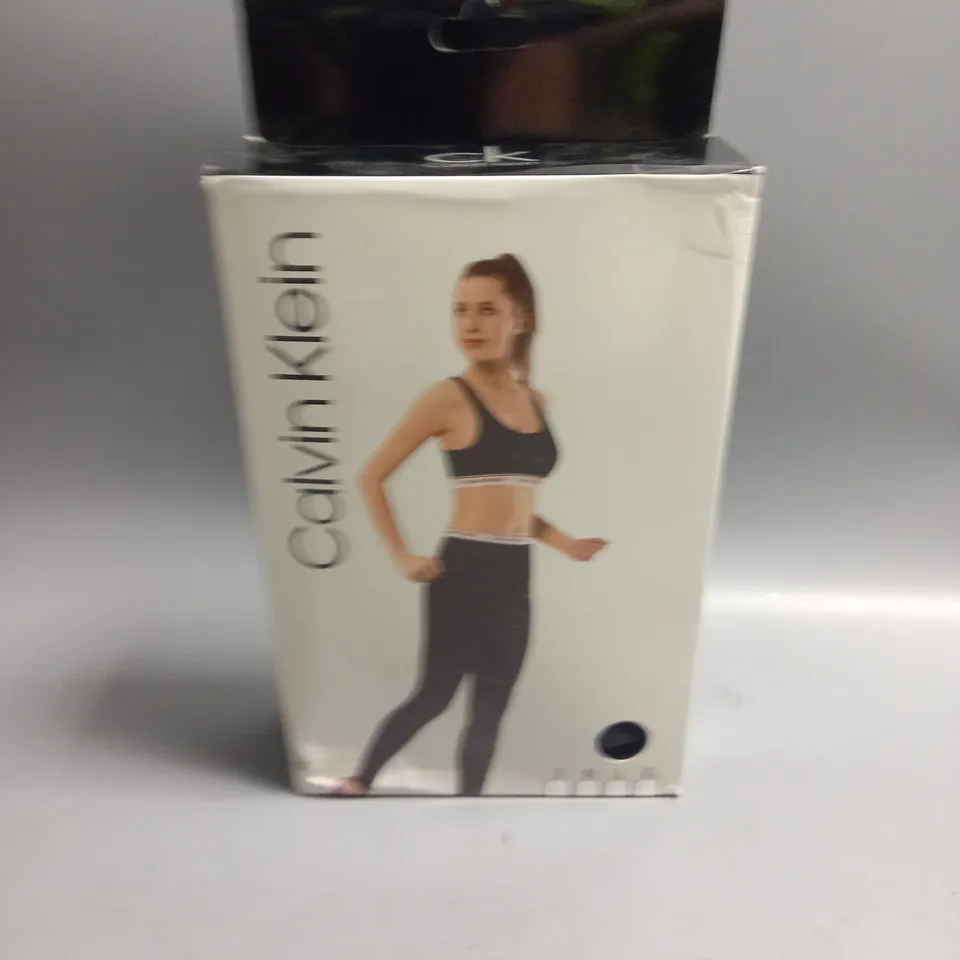 BOXED CALVIN KLEIN LADIES CROP TOP AND LEGGINGS SET BLACK SMALL
