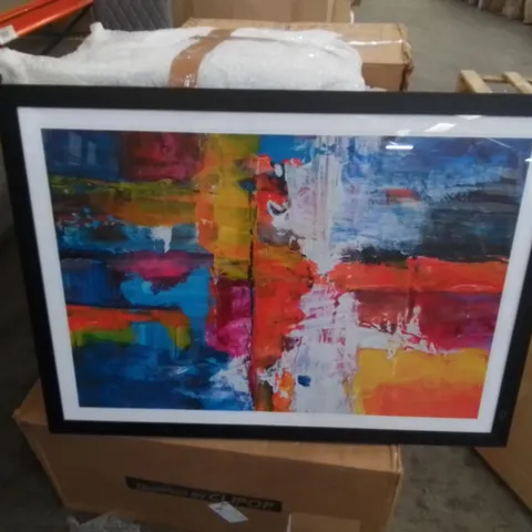 BOXED ABSTRACT VOL.443 BY S.JOHNSON - SINGLE PICTURE FRAME PAINTING