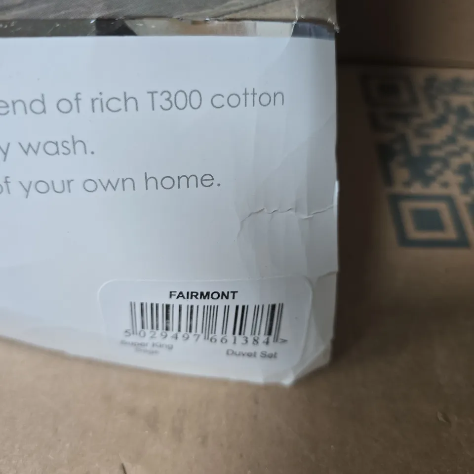 FAIRMONT THE HOTEL COLLECTION DUVET SET – 100% COTTON, SAGE - SUPER KING 