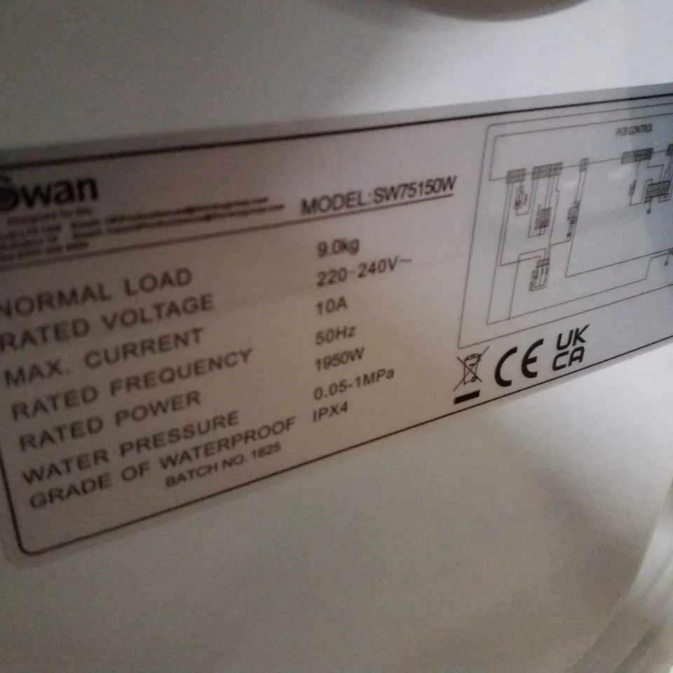 SWAN SW75150W 9KG 1400RPM WASHING MACHINE - WHITE