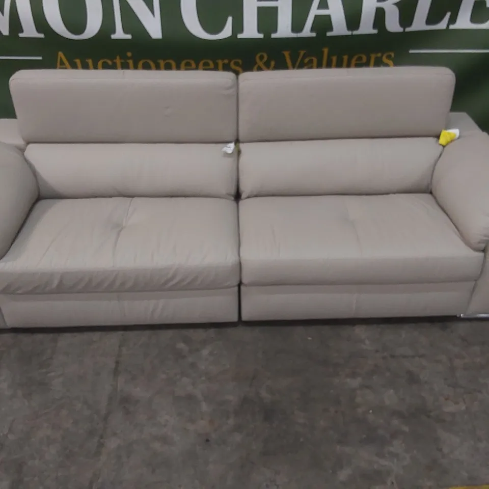 QUALITY DESIGNER BRADY 4 SEATER SOFA - GREY LEATHER