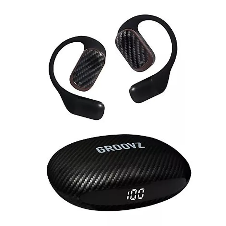 GROOVZ OPEN-EAR TWS HEADPHONES WITH SMART DIGITAL BATTERY DISPLAY