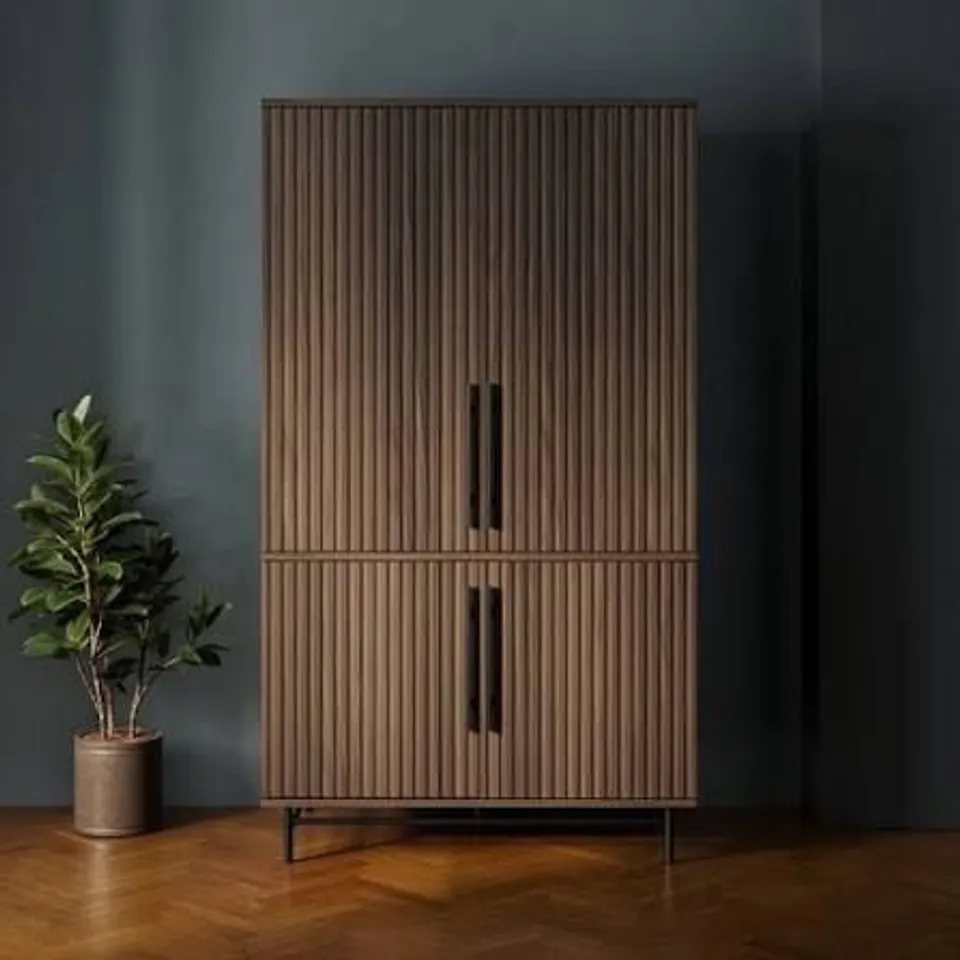 BOXED BRYANT HIDEAWAY COMPUTER CABINET DESK - WALNUT EFFECT (4 BOXES)