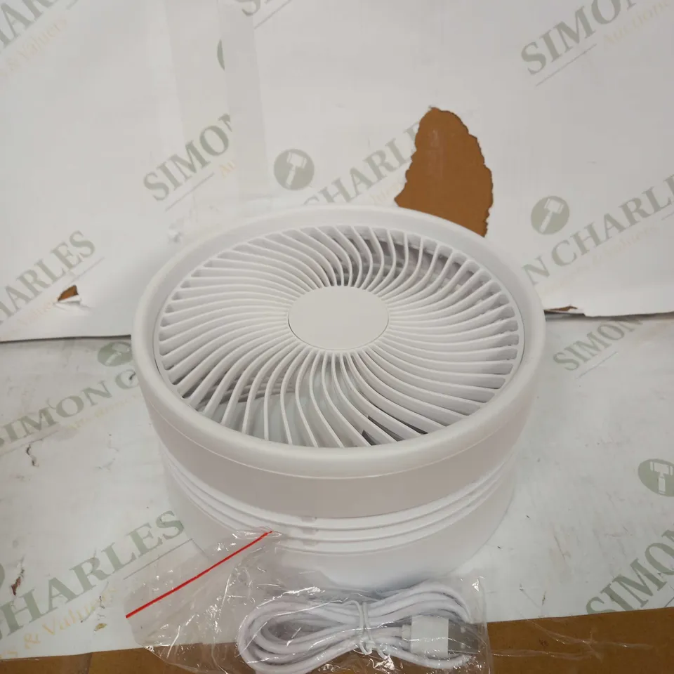 BELL & HOWELL RECHARGEABLE EXTENDABLE DESK & FLOOR FAN, WHITE