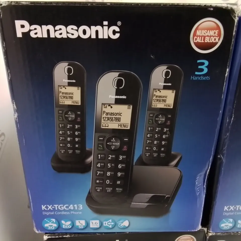 LOT OF 6 BOXED PANASONIC KX-TGC413 3-PACK DIGITAL CORDLESS PHONES