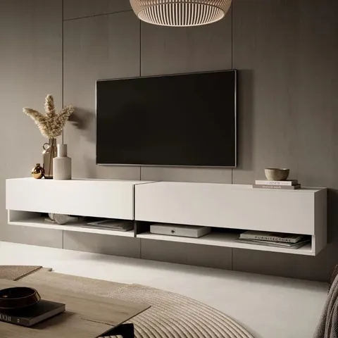 BOXED ANDALE TV STAND FOR TVS UP TO 75" - WHITE (1 BOX)