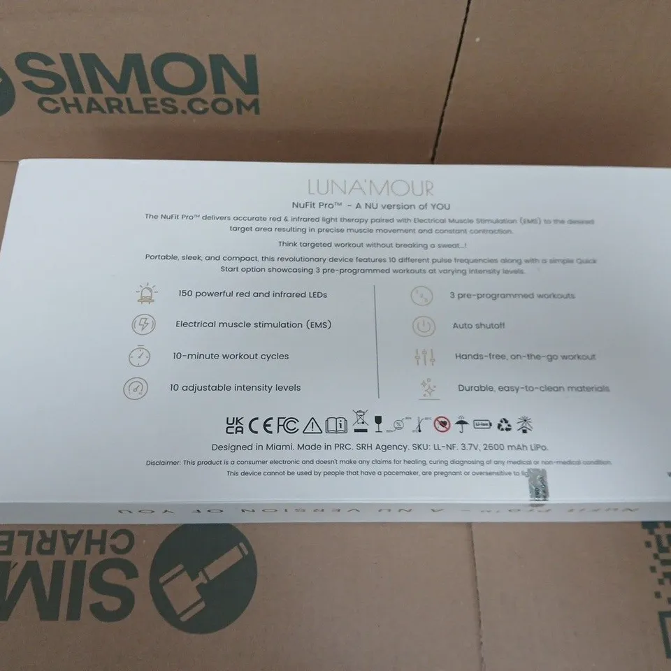 LUNAMOUR NuFit Pro EMS LED Therapy Device – Boxed