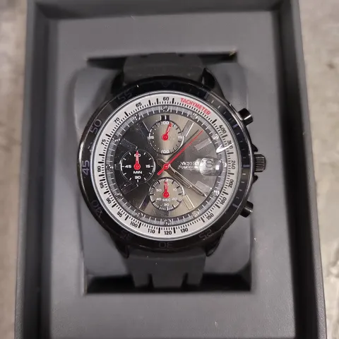 BOXED VICKERS ARMSTRONGS ESCAPADE BLACK DIAL WATCH