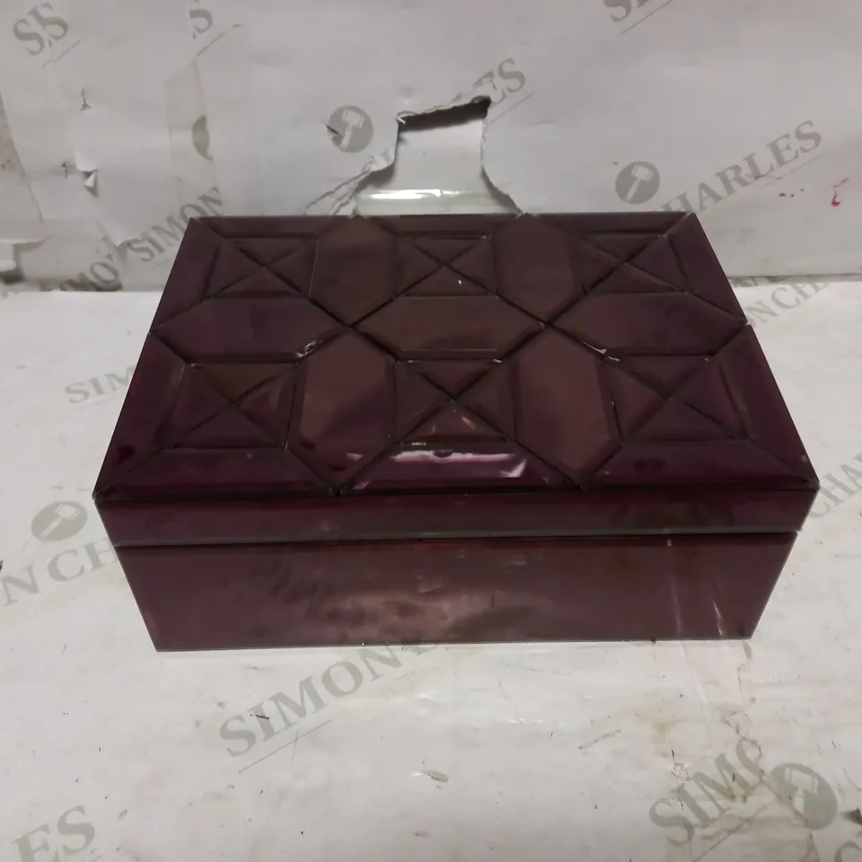 JM BY JULIEN MACDONALD SET OF PAVED MIRROR TRINKET BOX PLUM