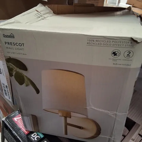 BOXED DUNELM PRESCOT WALL LIGHT