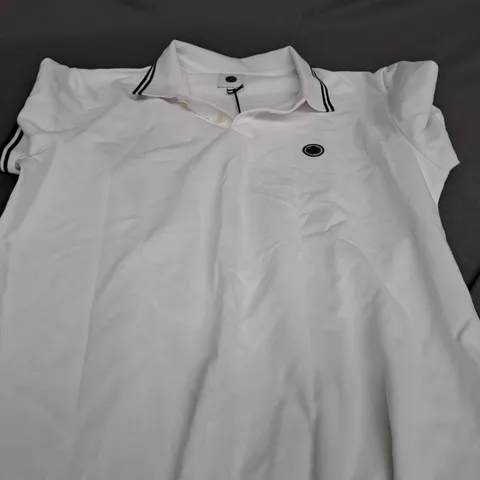 PRETTY GREEN BARTON POLO IN WHITE - LARGE