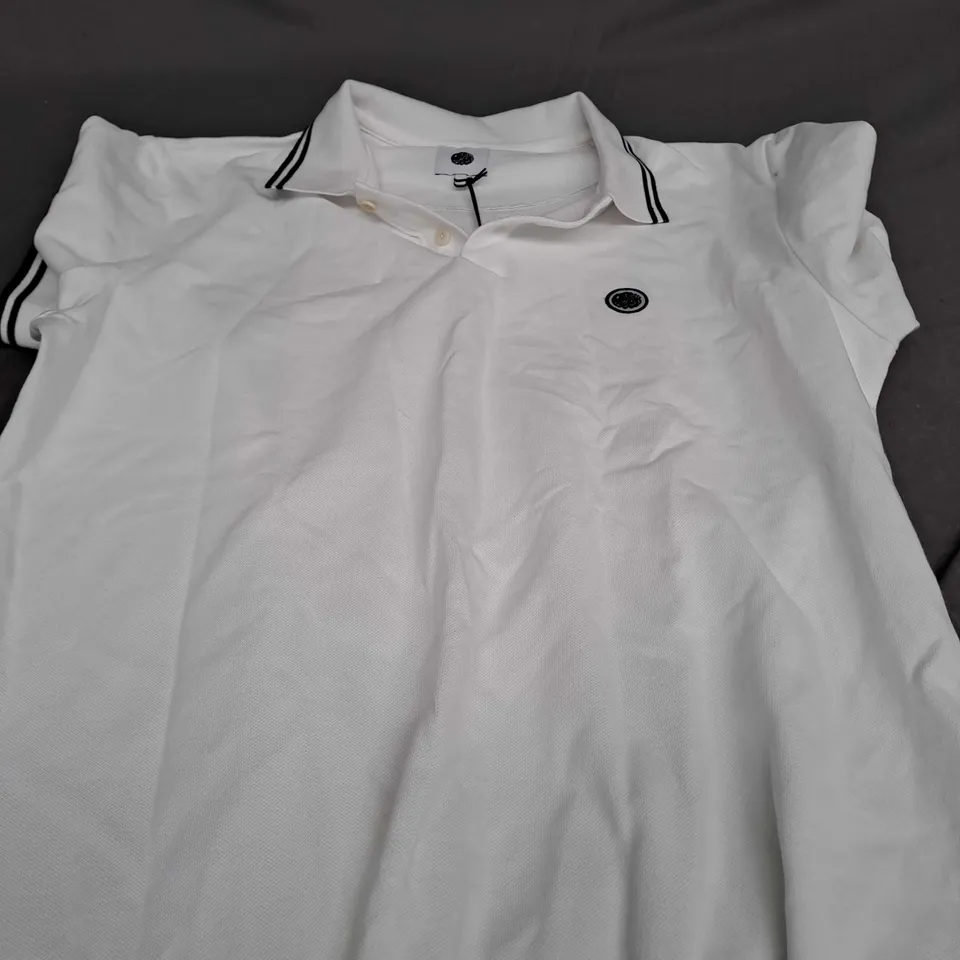 PRETTY GREEN BARTON POLO IN WHITE - LARGE