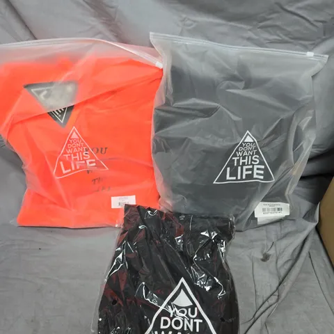 APPROXIMATELY 15 ASSORTED YOU DONT WANT THIS LIFE BRANDED CLOTHING PRODUCTS