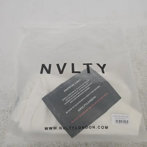 NVLTY LONDON INTERLOCK T-SHIRT – WHITE – UK XL (X-LARGE)