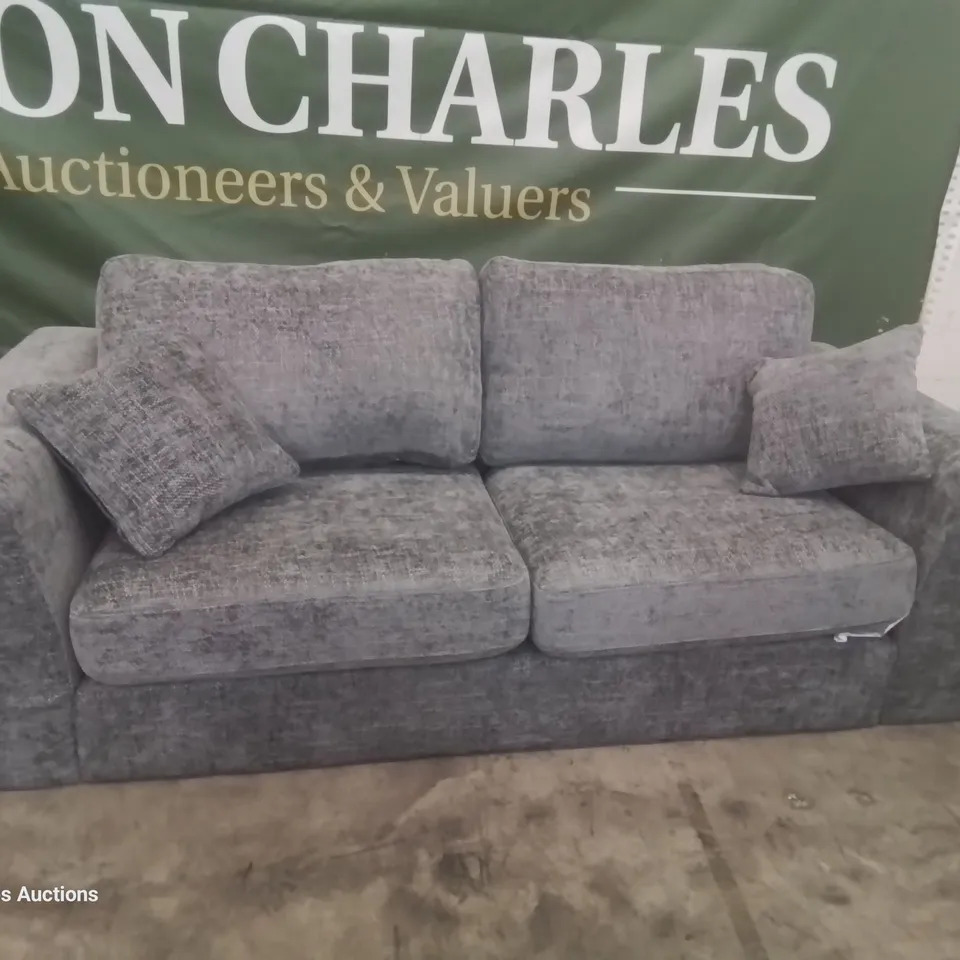 DESIGNER MAYA THREE SEATER SOFA GREY FABRIC 