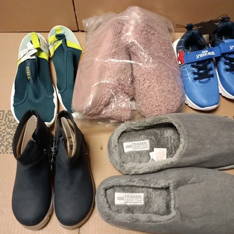 APPROXIMATELY 15 ASSORTED PAIRS OF SHOES AND FOOTWEAR ITEMS IN VARIOUS STYLES AND SIZES TO INCLUDE PRIMARK, SUBEA, TU, ETC