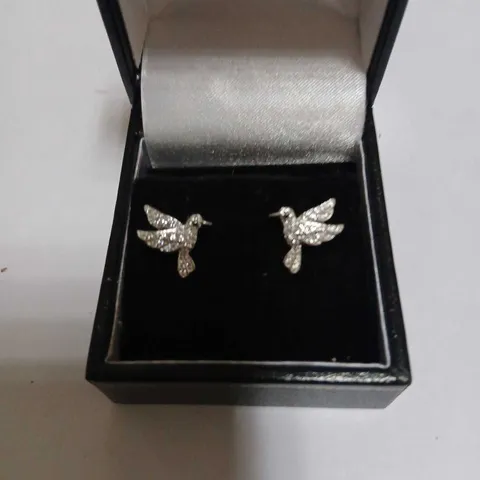 DIAMONIQUE 0.26CT HUMMINGBIRD STUD EARRINGS STERLING SILVER