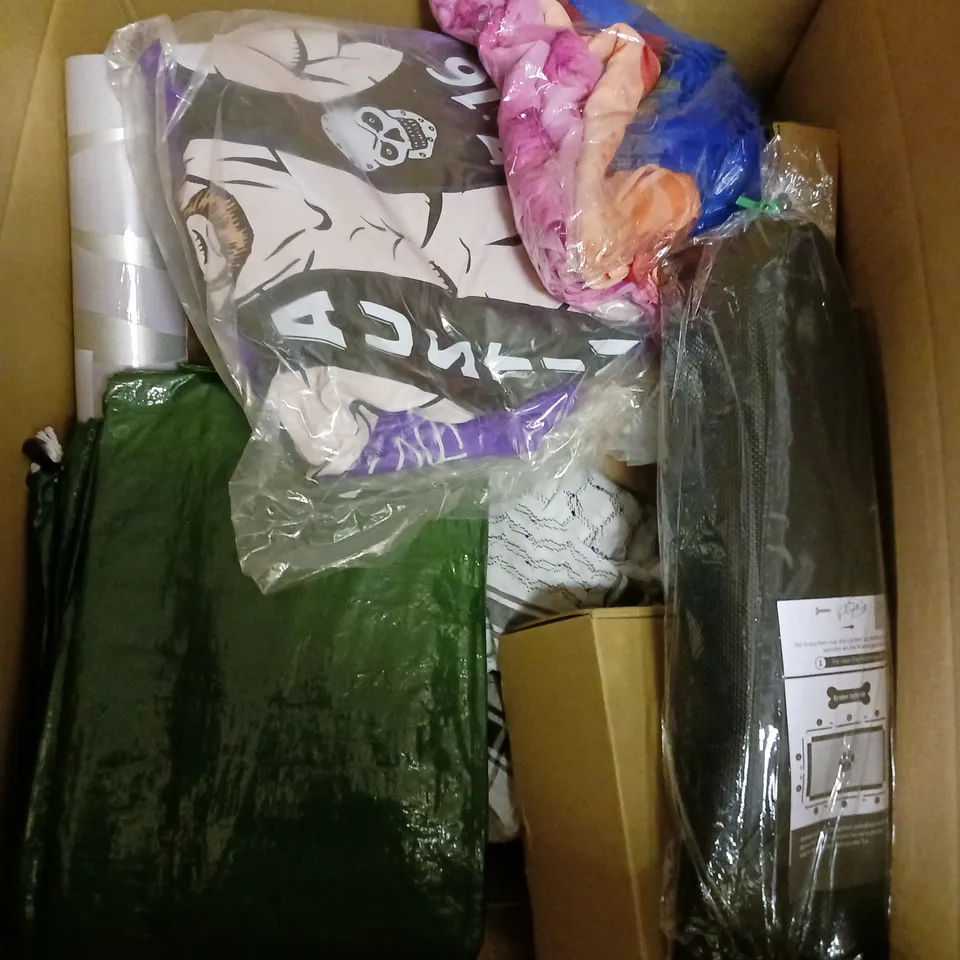 BOX OF APPROXIMATELY 10 ASSORTED ITEMS TO INCLUDE - IRON CARRY BAG , RULER , AERO 360 UNIBOND MOISTURE ABSORBER ETC