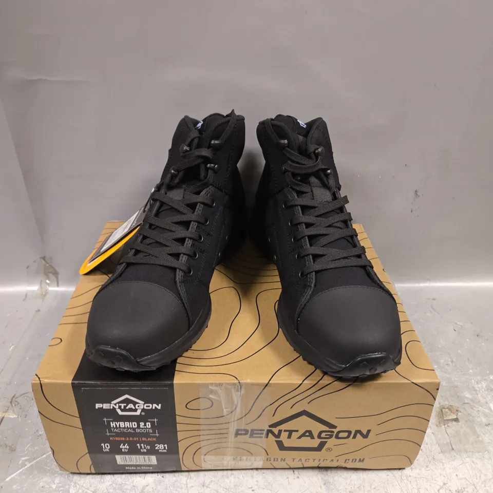 BOXED PAIR OF PENTAGON HYBRID 2.0 TACTICAL BOOTS - 10