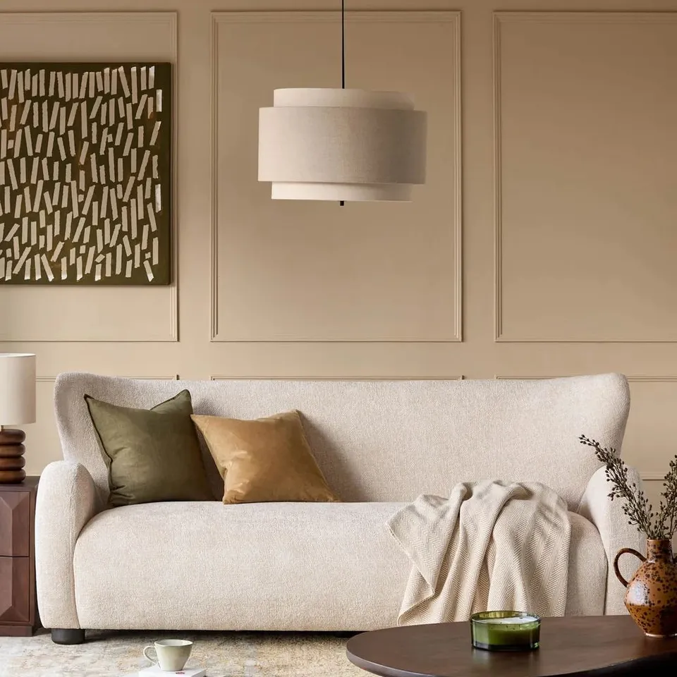 BOXED DANETTI EVELYN NATURAL CHUNKY WEAVE 3 SEATER SOFA RRP £1399