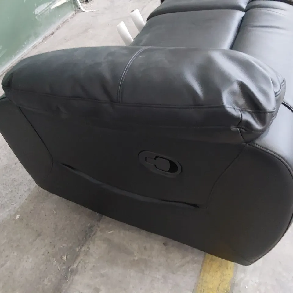  MANUAL RECLINING TWO SEATER SOFA BASE BLACK LEATHER 