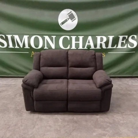 ALBION FABRIC 2 SEATER HIGH BACK MANUAL RECLINER SOFA - CHARCOAL
