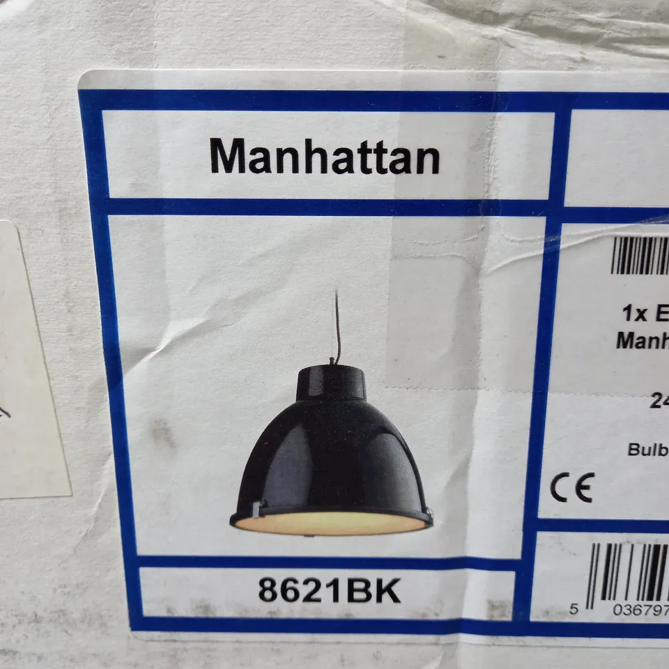 BOXED FIRSTLIGHT MANHATTAN 1 LIGHT BOWL PENDANT BLACK