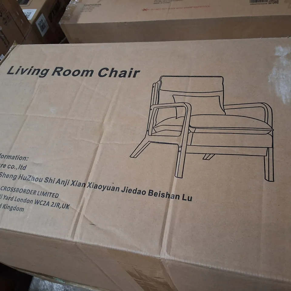 BOXED LIVING ROOM CHAIR - GREY