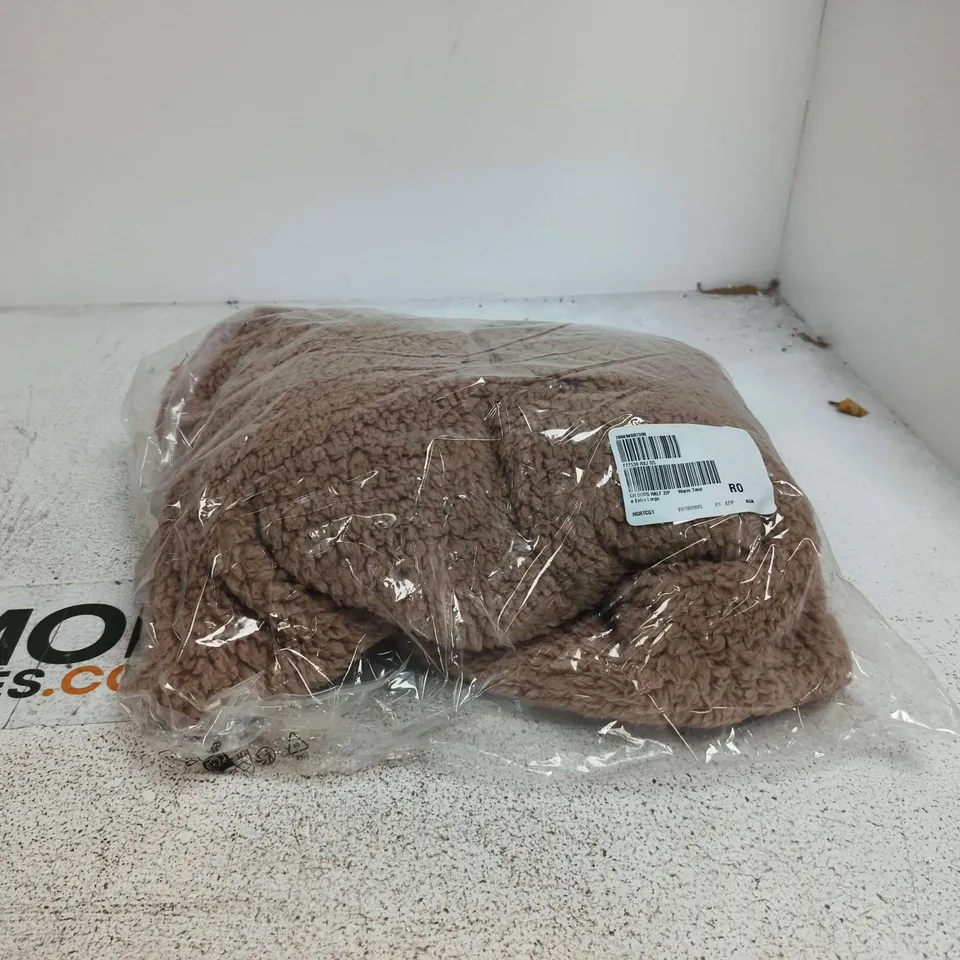COZEE HOME BORG HALF ZIP WARM TAUPE EXTRA LARGE