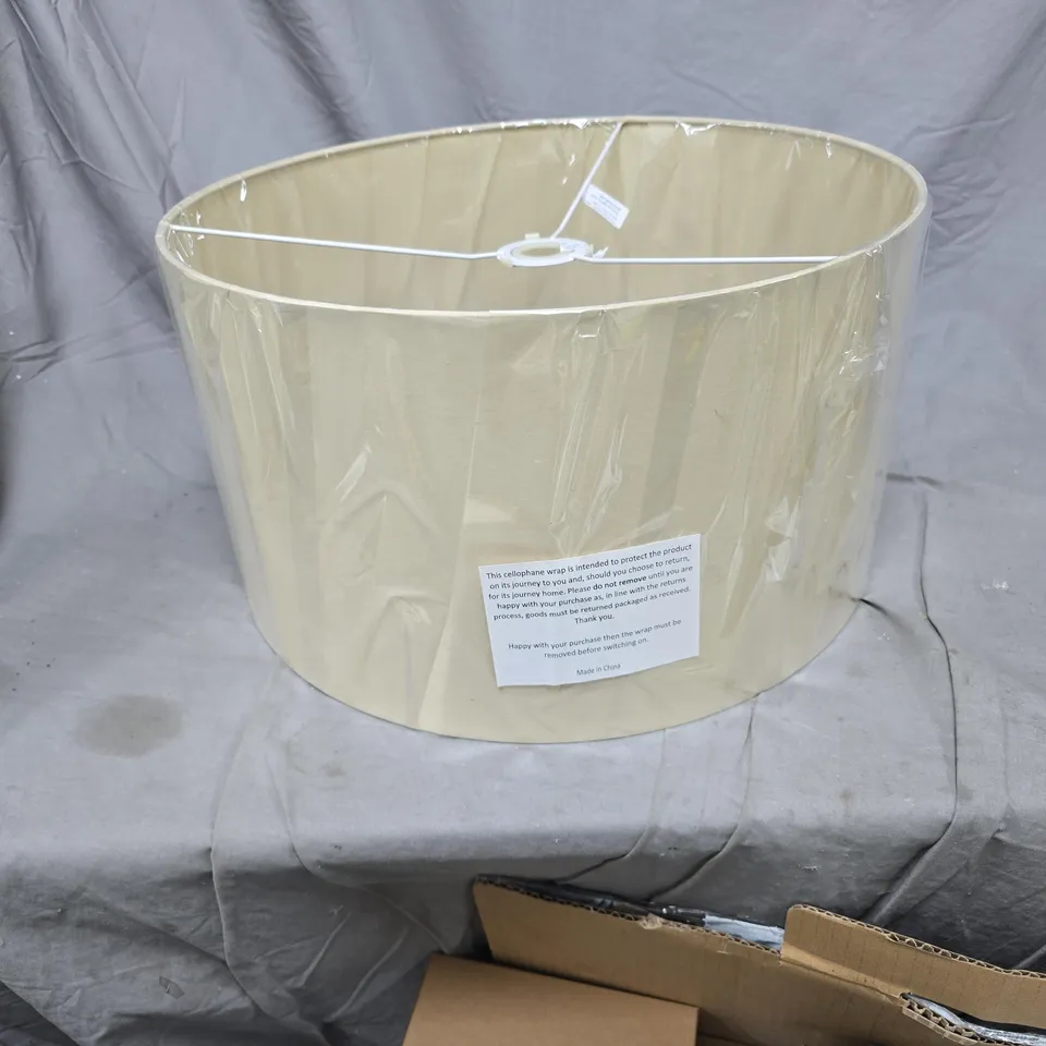 BEIGE FABRIC DRUM LAMPSHADE