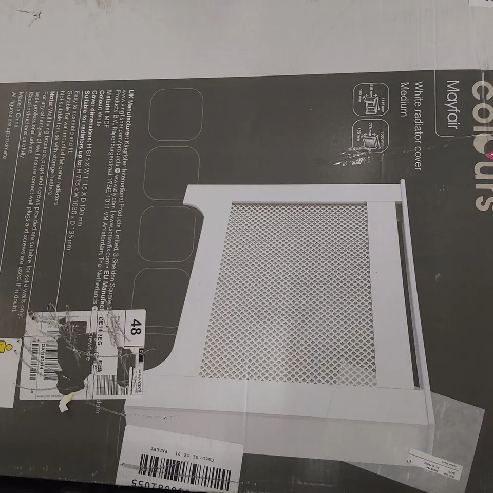 BOXED COLOURS MAYFAIR WHITE RADIATOR COVER MEDIUM
