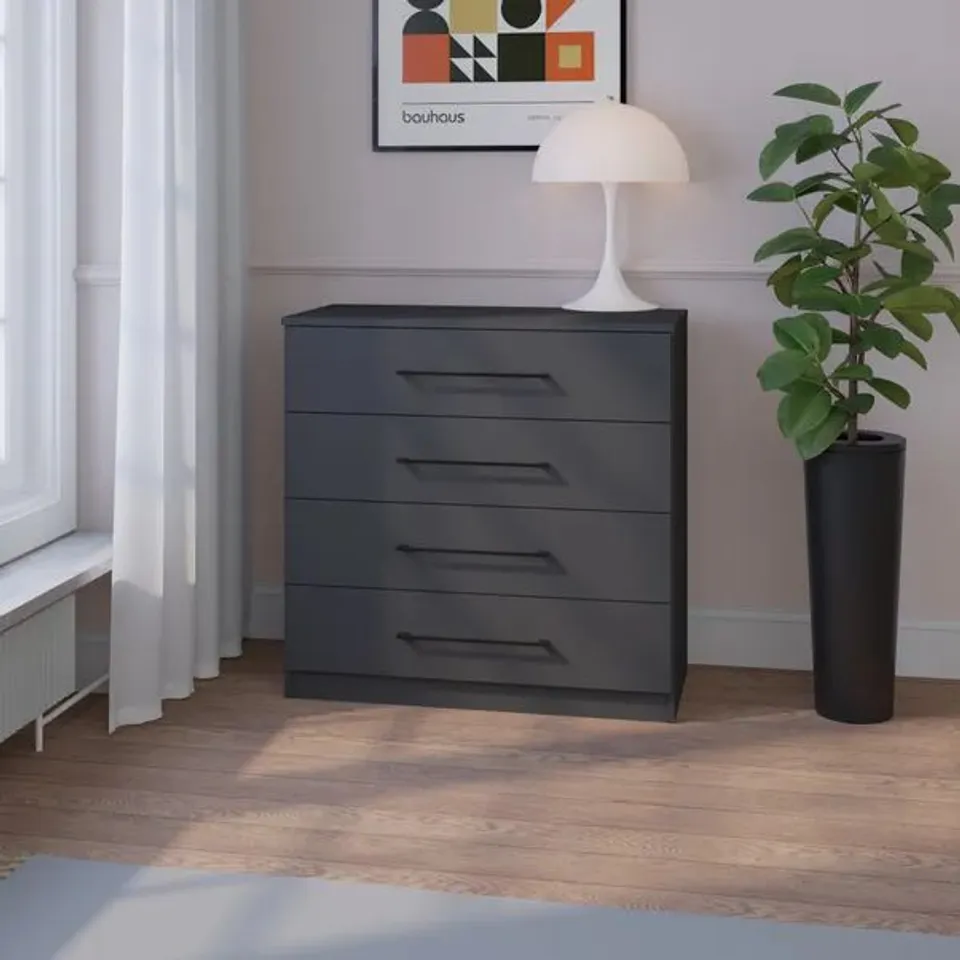 BOXED FOSTER 4 DRAWER CHEST - ANTHRACITE (1 BOX)