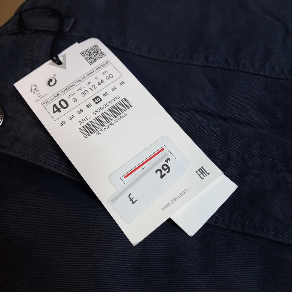 ZARA NAVY COMBAT TROUSERS - SIZE 12
