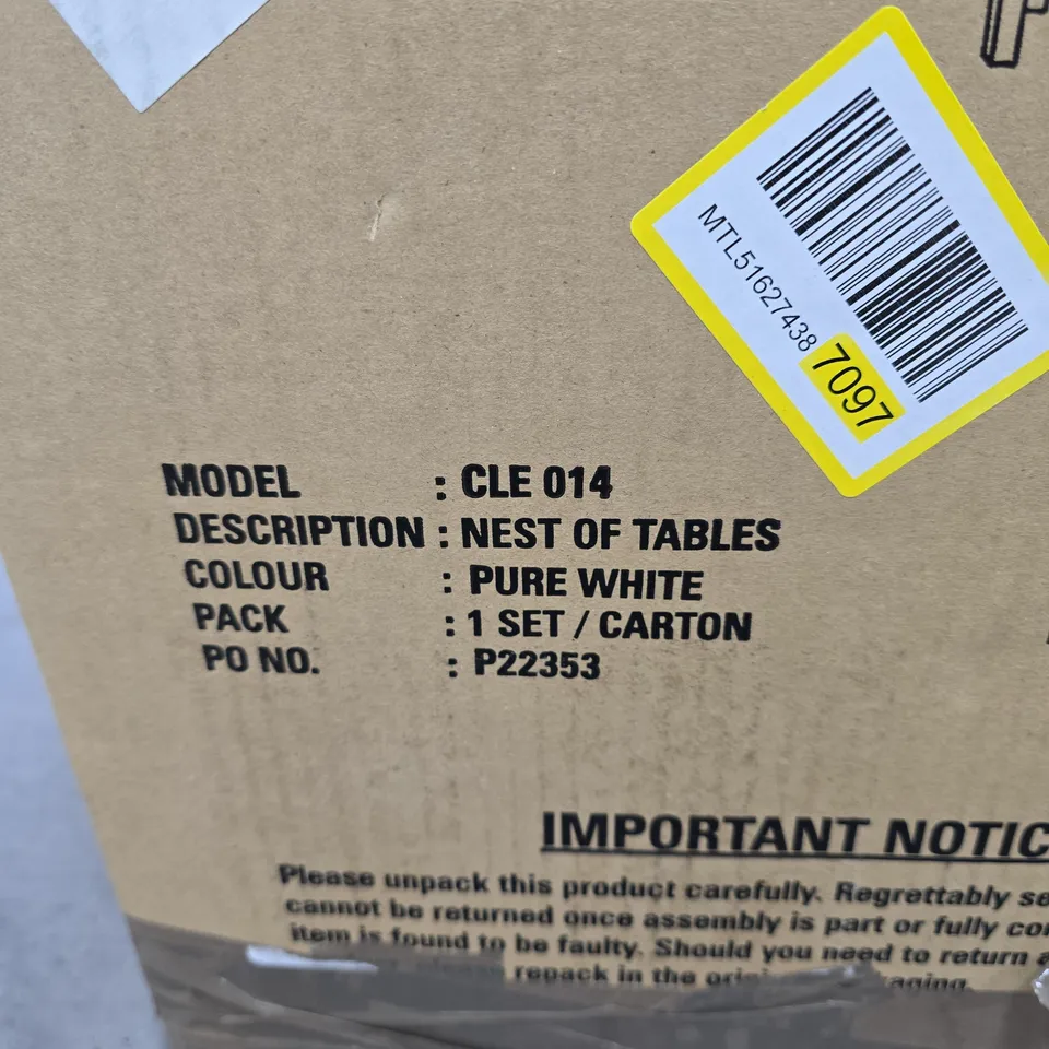NEST OF TABLES – MODEL CLE 014, WHITE
