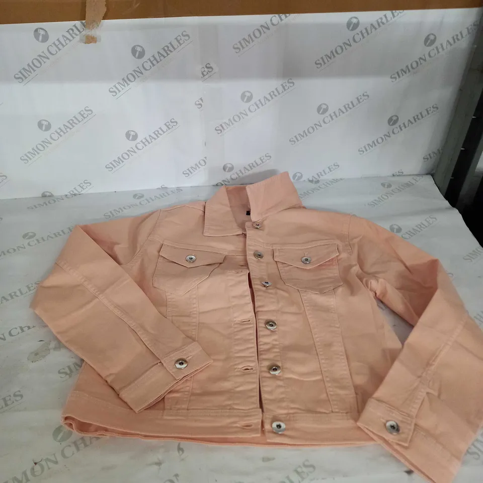 PINK KURT MULLER DENIM JACKET SIZE 12 