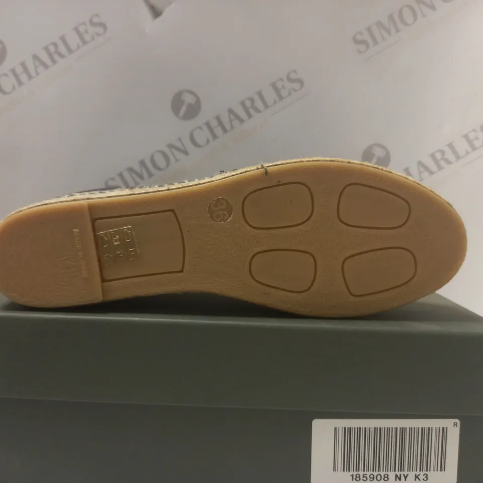 BOXED HOBBS ALICIA ESPADRILLE IN NAVY - SIZE 36