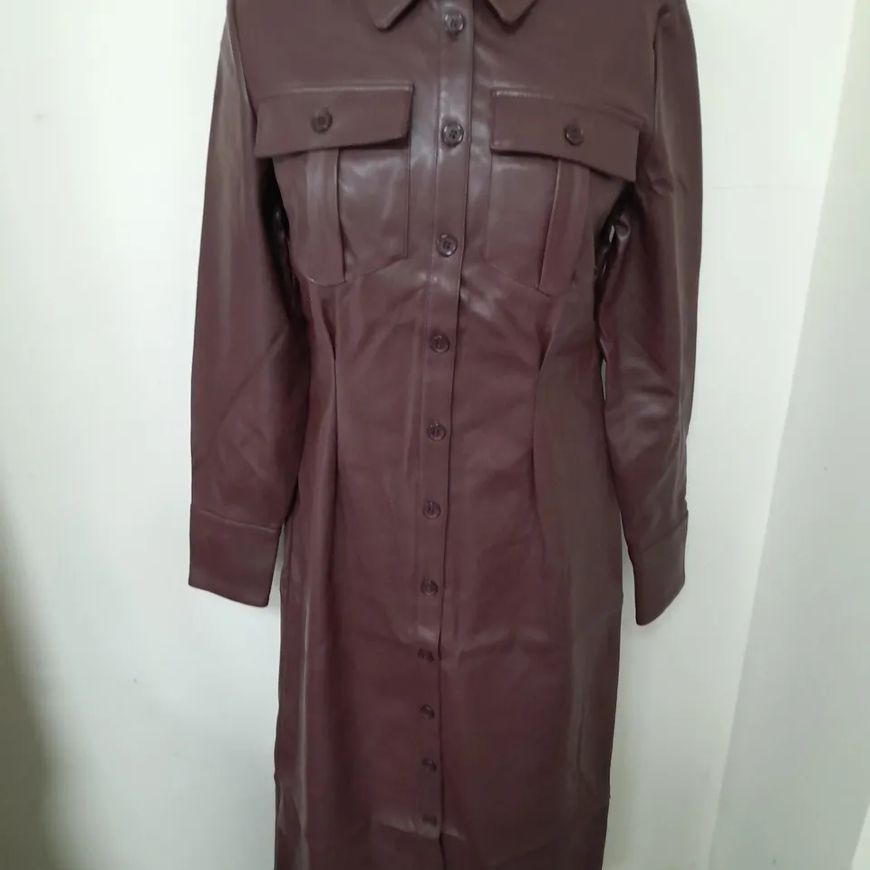 RIVER ISLAND PLUM PUM LONGLINE SHIRT DRESS - UK 8