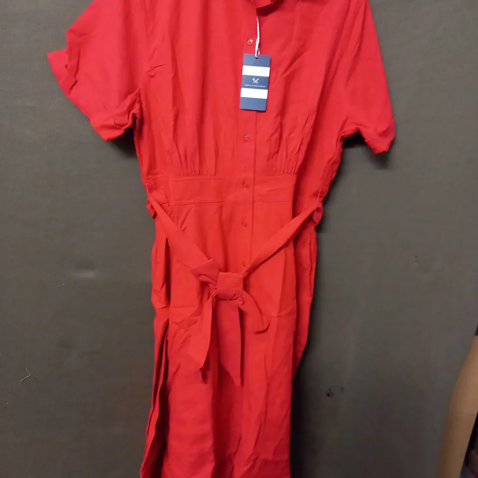 CREW CLOTHING COMPANY NATASHA DRESS IN CHERRY - SIZE 16
